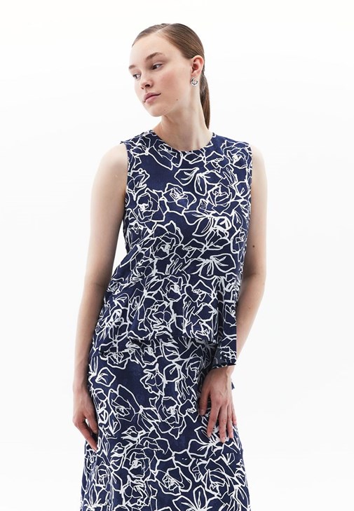 Çok Renkli Fırfır Detaylı Bluz