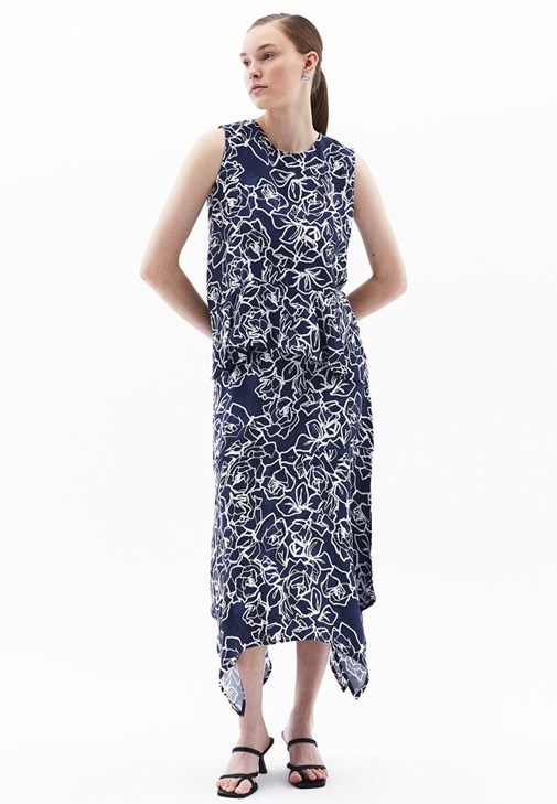  Yüksek Bel Asimetrik Kesim Etek