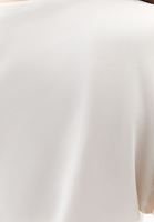 Bayan Krem Büzgü Detaylı Asimetrik Bluz