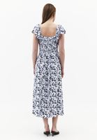 Bayan Çok Renkli Yırtmaç Detaylı Midi Elbise