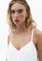 Bayan Beyaz Büzgülü Uzun Elbise