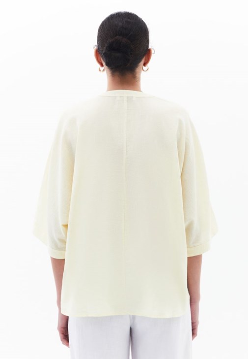 Oversize Gömlek ve Keten Wide-Leg Pantolon Kombini