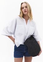 Bayan Çok Renkli Oversize Çizgili Gömlek