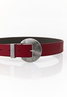 Bayan Kırmızı Toka Detaylı Kemer