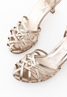 Bayan Altın Tokalı Topuklu Ayakkabı