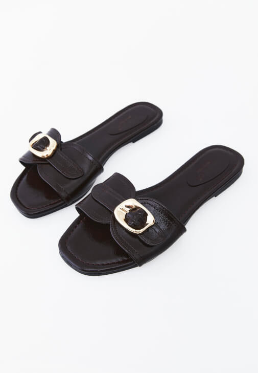 Kahverengi Tokalı Terlik