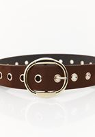 Bayan Kahverengi Tokalı Süet Kemer