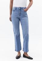 Bayan Mavi Straight-Fit Denim Pantolon