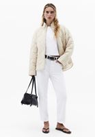 Bayan Beyaz Straight-Fit Denim Pantolon