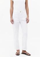 Bayan Beyaz Straight-Fit Denim Pantolon