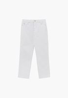 Bayan Beyaz Straight-Fit Denim Pantolon