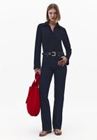 Bayan Mavi Straight-Fit Denim Pantolon