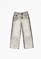 Bayan Gri Straight-Fit Denim Pantolon