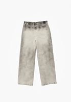 Bayan Gri Straight-Fit Denim Pantolon