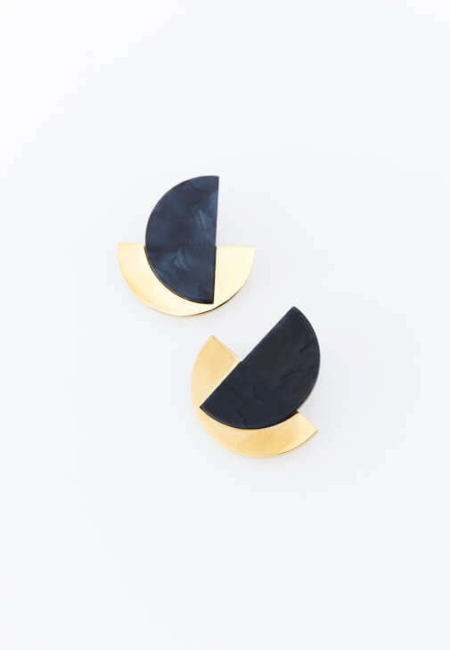 Siyah Geometrik Küpe