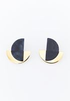 Bayan Siyah Geometrik Küpe