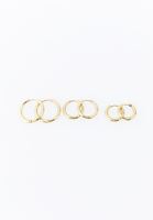 Bayan Altın Çoklu Küpe Seti