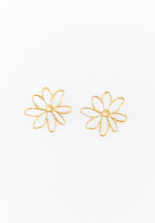 Altın Çiçekli Küpe