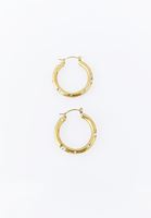 Bayan Altın Taş Detaylı Halka Küpe