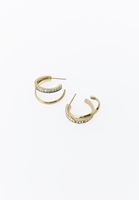 Bayan Altın Taş Detaylı Küpe