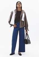 Bayan Mavi Ultra Yüksek Bel Wide-Leg Pantolon