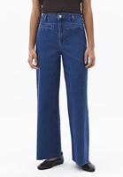 Bayan Mavi Ultra Yüksek Bel Wide-Leg Pantolon