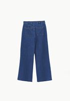 Bayan Mavi Ultra Yüksek Bel Wide-Leg Pantolon