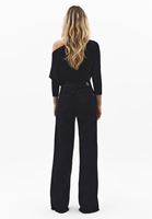 Bayan Siyah Wide-Leg Denim Pantolon