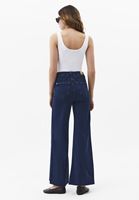 Bayan Lacivert Wide-Leg Denim Pantolon