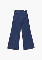 Bayan Lacivert Wide-Leg Denim Pantolon