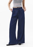 Bayan Lacivert Wide-Leg Denim Pantolon ( TENCEL™ )