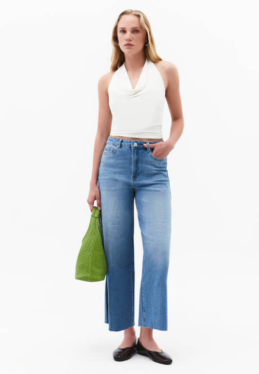 Mavi Wide-Leg Denim Pantolon