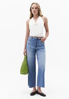 Bayan Mavi Wide-Leg Denim Pantolon