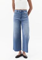 Bayan Mavi Wide-Leg Denim Pantolon