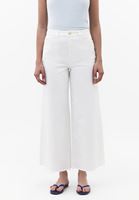 Bayan Beyaz Wide-Leg Denim Pantolon