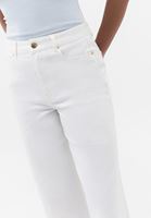 Bayan Beyaz Wide-Leg Denim Pantolon