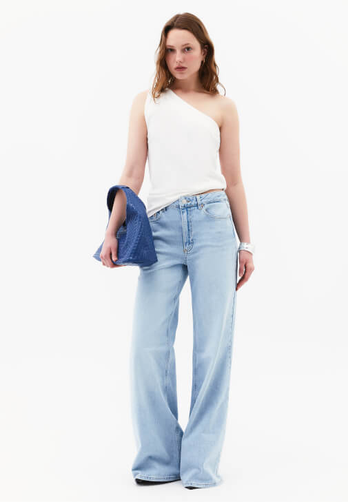 Mavi Wide-Leg Denim Pantolon
