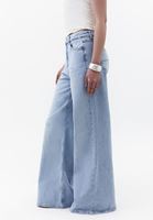 Bayan Mavi Wide-Leg Denim Pantolon