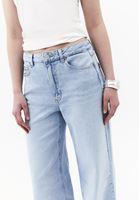 Bayan Mavi Wide-Leg Denim Pantolon