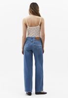 Bayan Mavi Wide-Leg Denim Pantolon