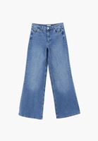 Bayan Mavi Wide-Leg Denim Pantolon