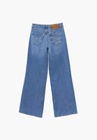 Bayan Mavi Wide-Leg Denim Pantolon