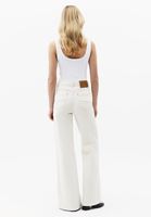 Bayan Bej Yüksek Bel Wide-Leg Pantolon